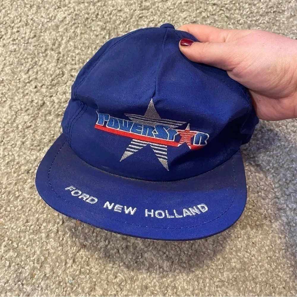 Vintage Powerstar Ford New Holland Snap Back Embroidered Hat Tractor Agriculture